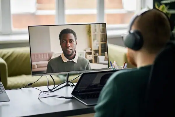 Man attending online mediation Bromley MIAMS session